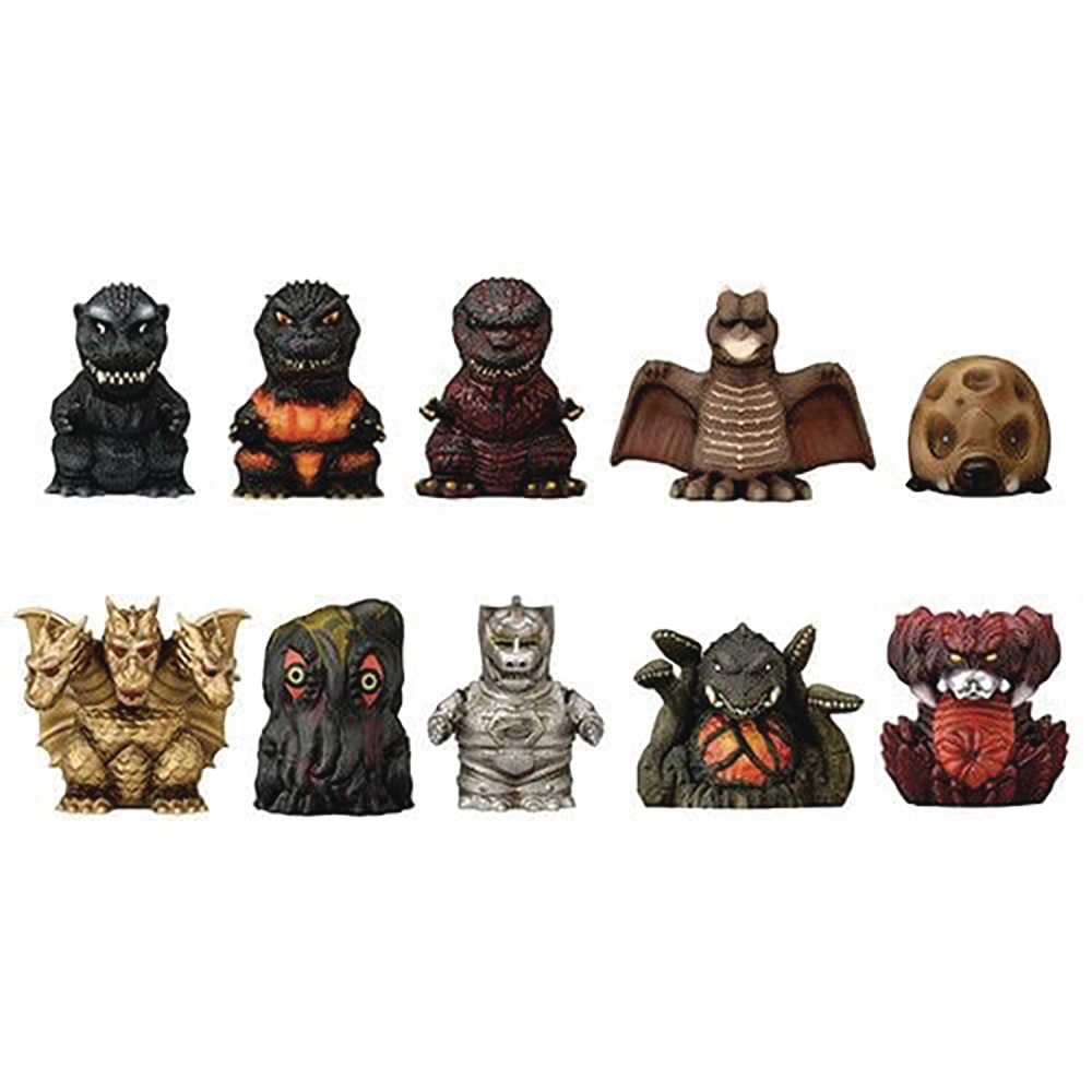 Godzilla Series 1 Finger Puppet 10pc Blind Mystery Box Display