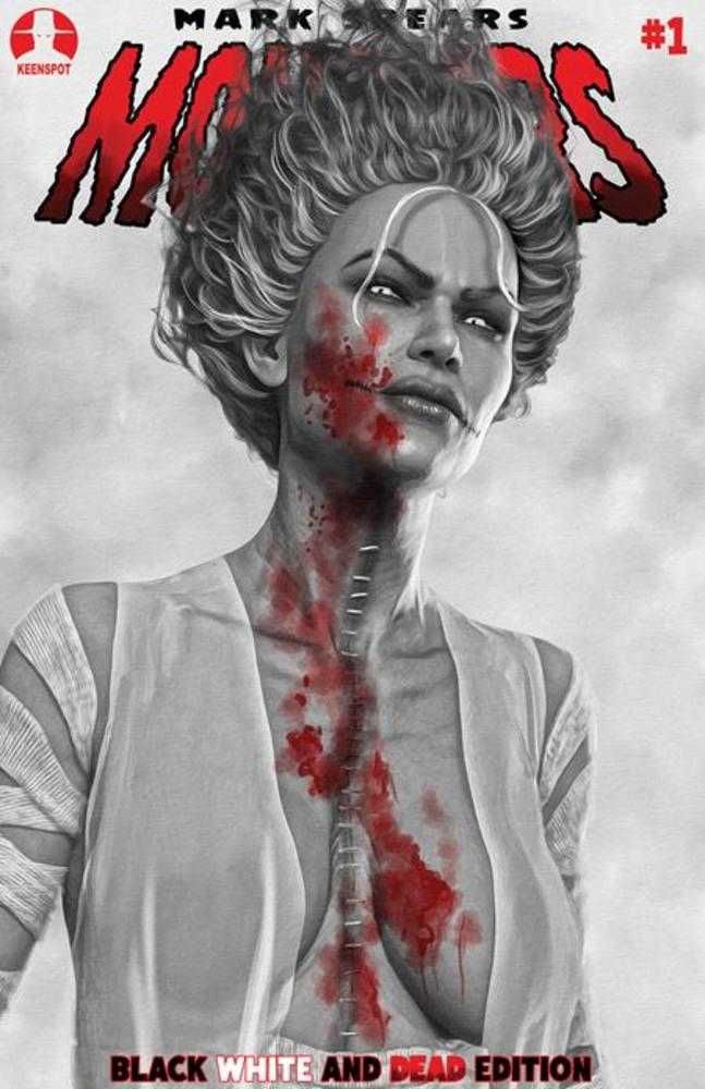 Mark Spears Monsters #1 (7th Print) Black White & Dead Edition Cover B Mark Spears The Crimson Bride Variant