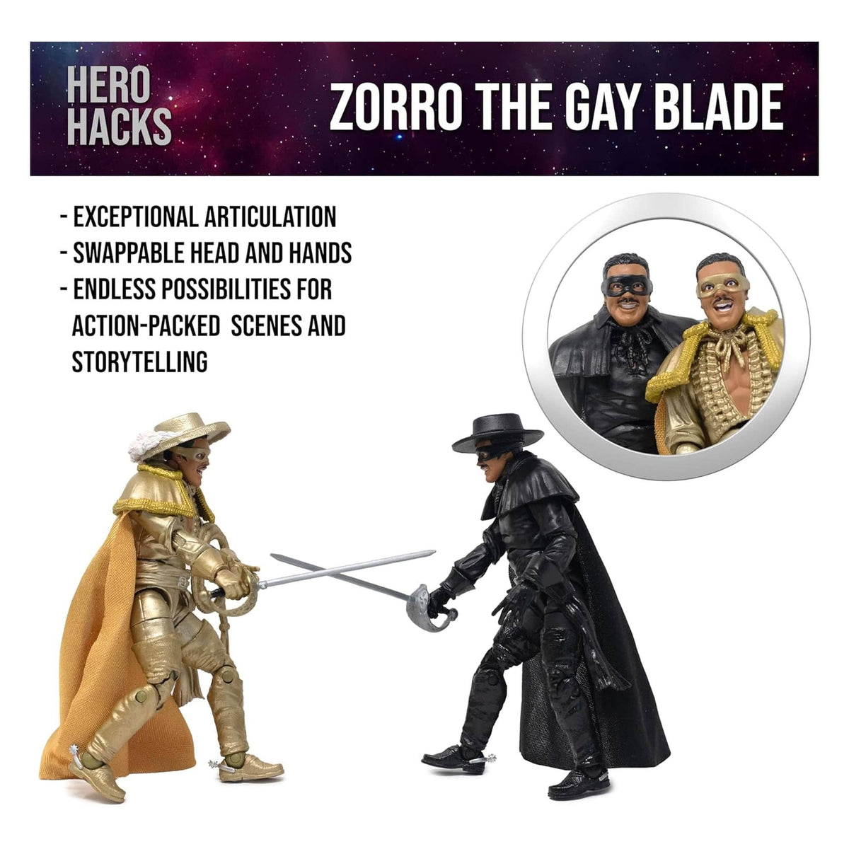 Zorro The Gay Blade Hero H.A.C.K.S. Action Figure 2-Pack