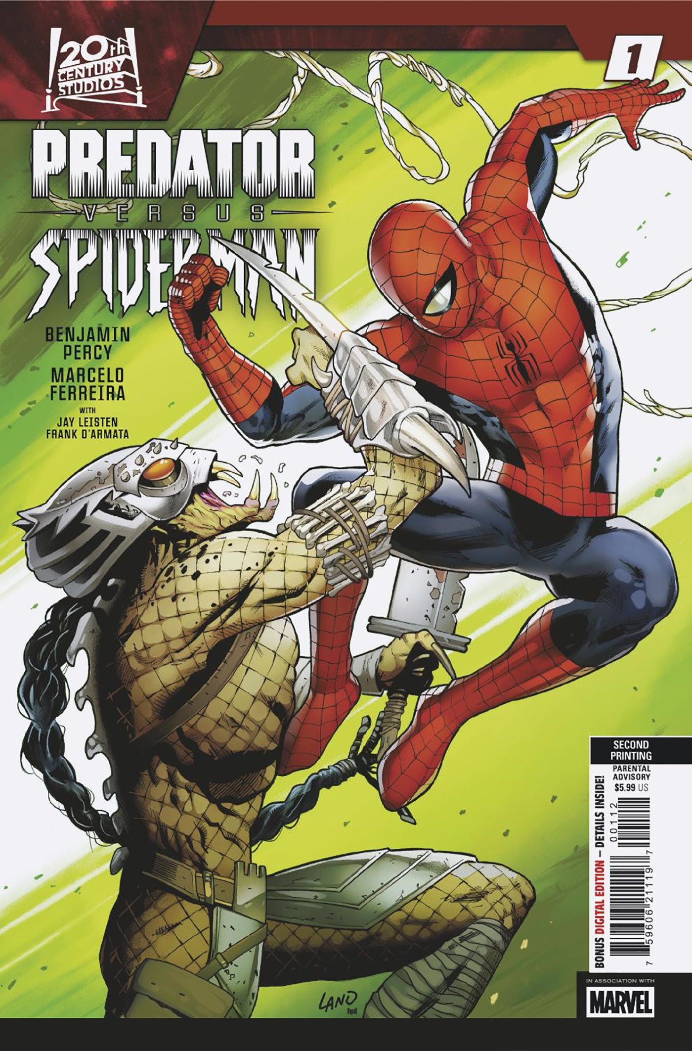 Predator vs Spider-Man (2025) #1 (2nd Print) Greg Land Variant