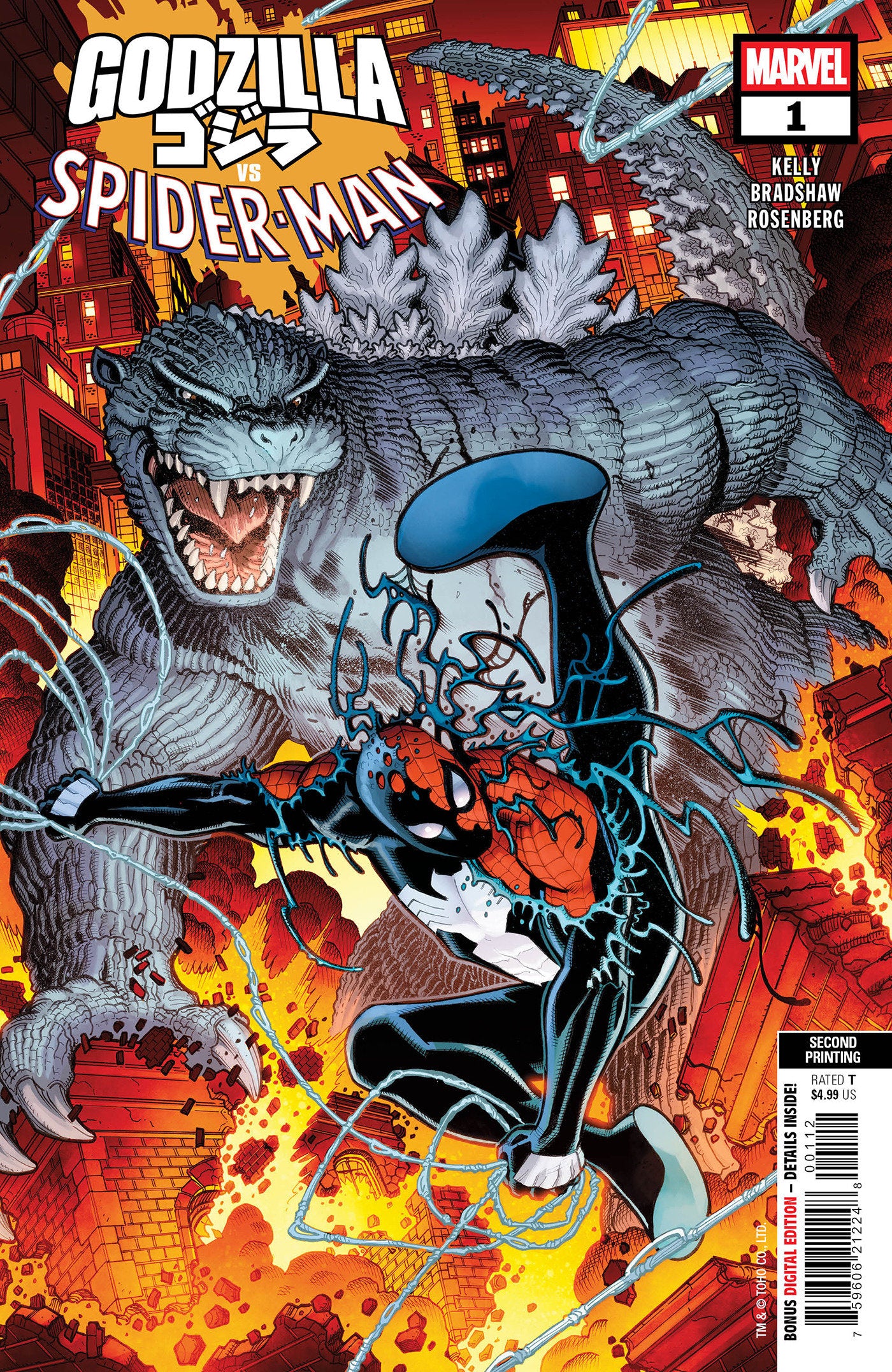 Godzilla vs Spider-Man (2025) #1 (2nd Print) Nick Bradshaw Variant