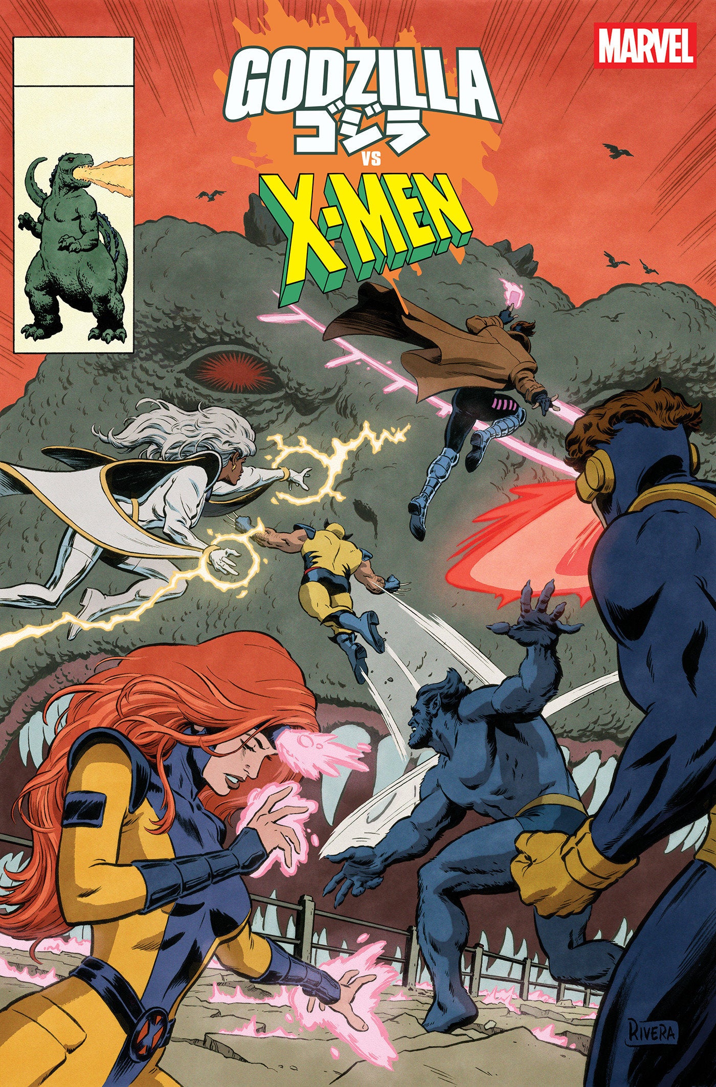 Godzilla vs X-Men (2025) #1 Paolo Rivera Godzilla King Of The Monsters Homage Variant