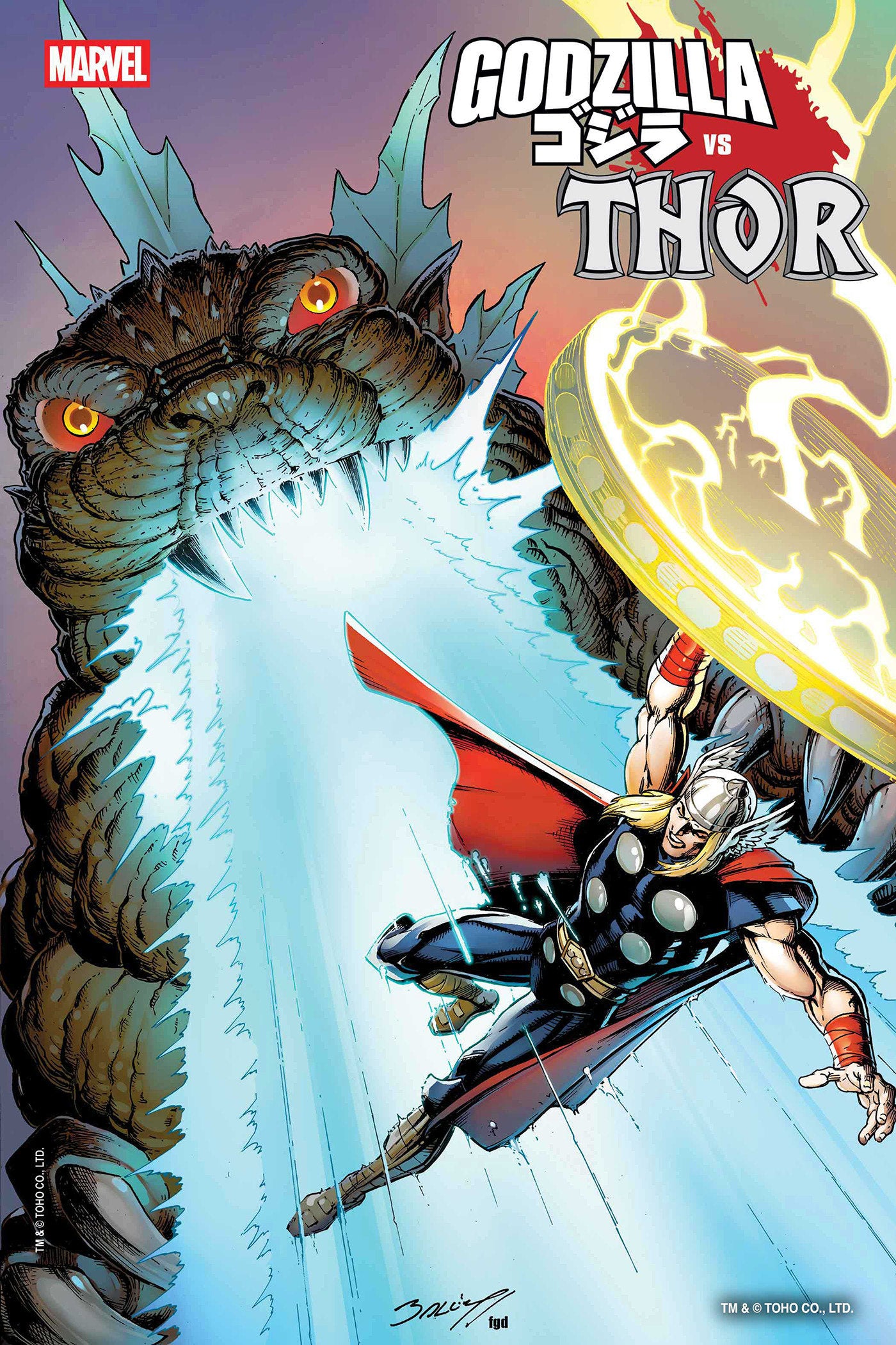 Godzilla vs Thor (2025) #1 Mark Bagley Foil Variant