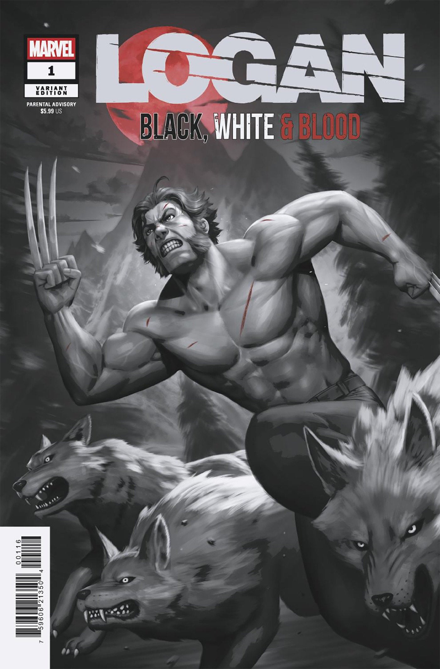 Logan: Black, White & Blood #1 Woo Chul Lee 1:25 Variant
