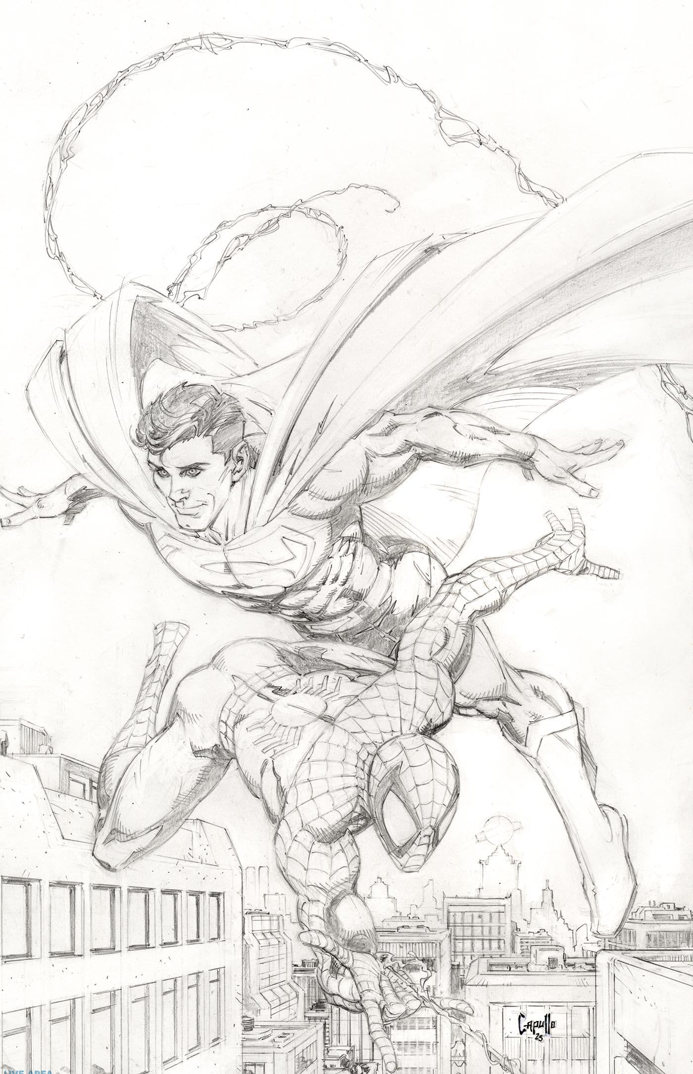 Marvel/DC: Spider-Man/Superman #1 Greg Capullo 1:200 Virgin Sketch Variant
