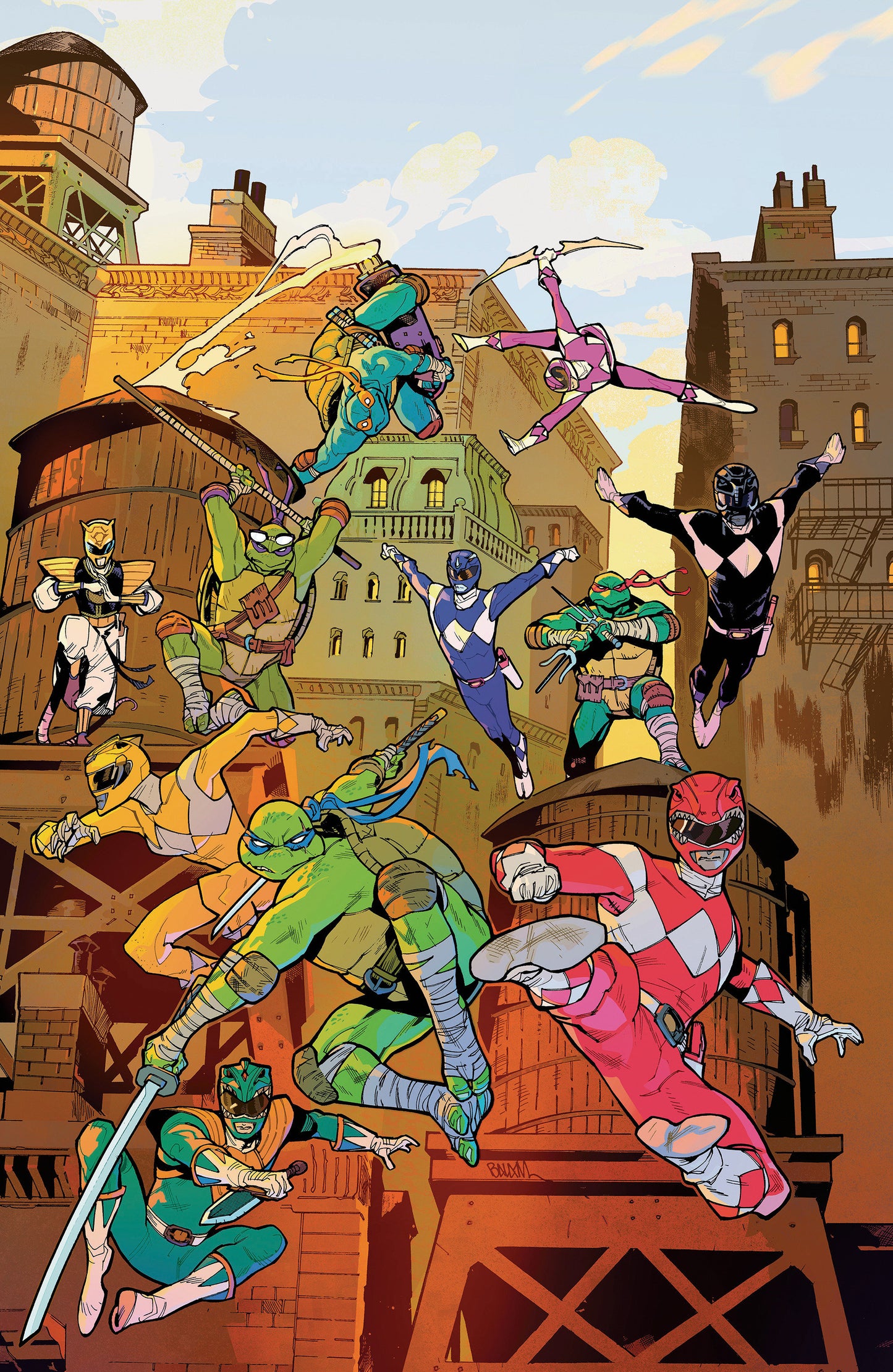 Mighty Morphin Power Rangers/Teenage Mutant Ninja Turtles III (2025) #5 Cover F 1:25 Balam Virgin Variant