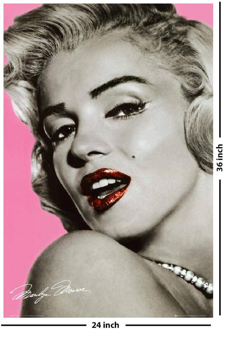 Marilyn Monroe Lips Poster - 24" X 36": Shrinkwrapped on Cardboard