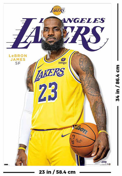 Lebron James Sports Poster - 23' X 34': Shrinkwrapped on Cardboard