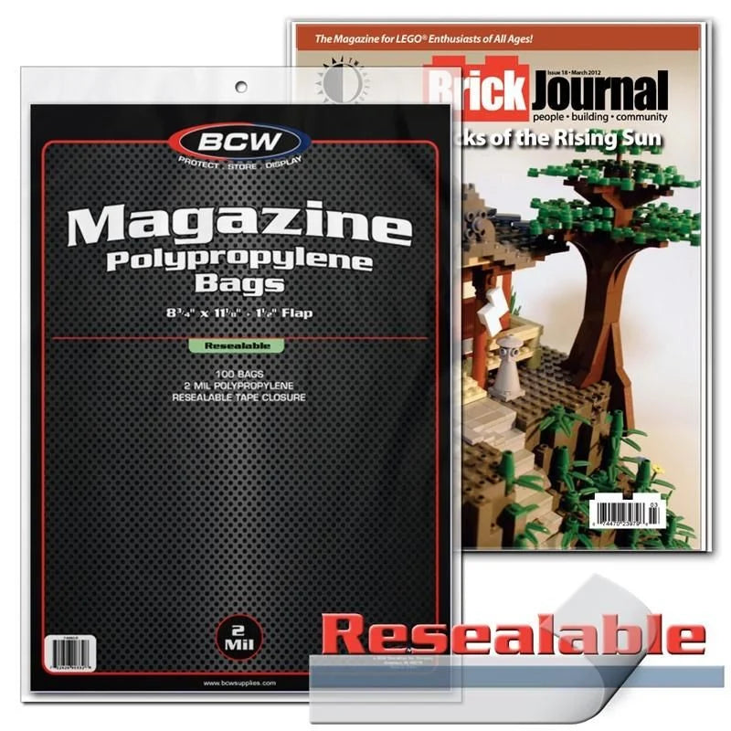 BCW Resealable Magazine Comic Bags 100pk