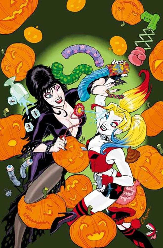 Harley Quinn X Elvira #1 Cover G Amanda Conner Foil Full Art Variant