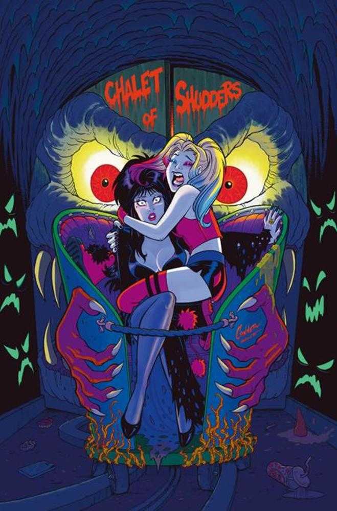 Harley Quinn X Elvira #1 Cover R Amanda Conner Foil 1:20 Full Art Variant