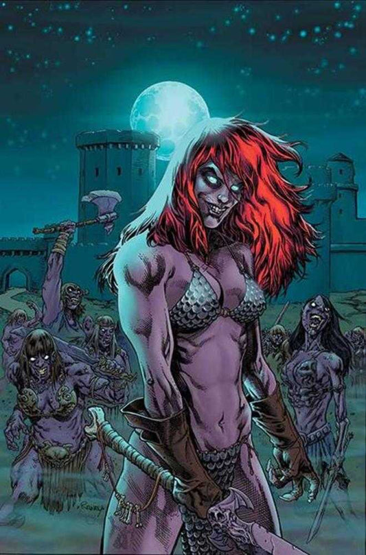 Red Sonja vs Army Of Darkness #5 Cover E Tom Raney Metal Premium Full Art Variant