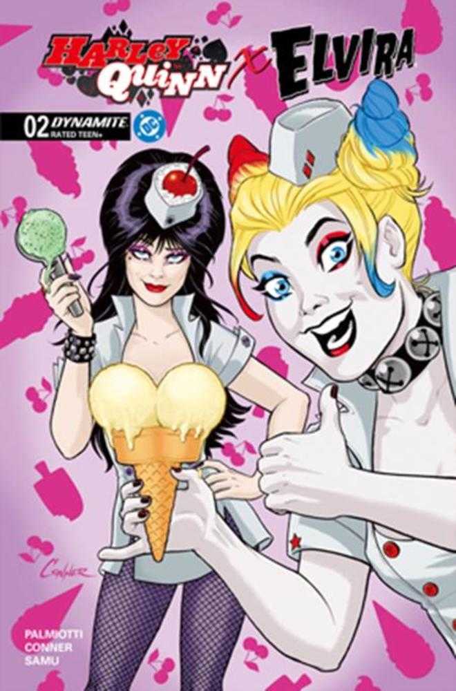 Harley Quinn X Elvira #2 Cover N Amanda Conner Ice Cream Foil 1:15 Variant
