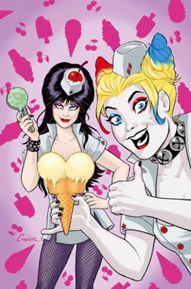 Harley Quinn X Elvira #2 Cover S Amanda Conner Ice Cream 1:25 Virgin Variant