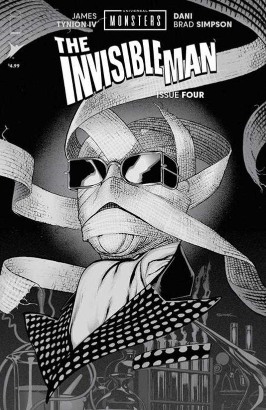 Universal Monsters The Invisible Man #4 (Of 4) Cover D Ryan Sook B&W Horror 1:25 Variant