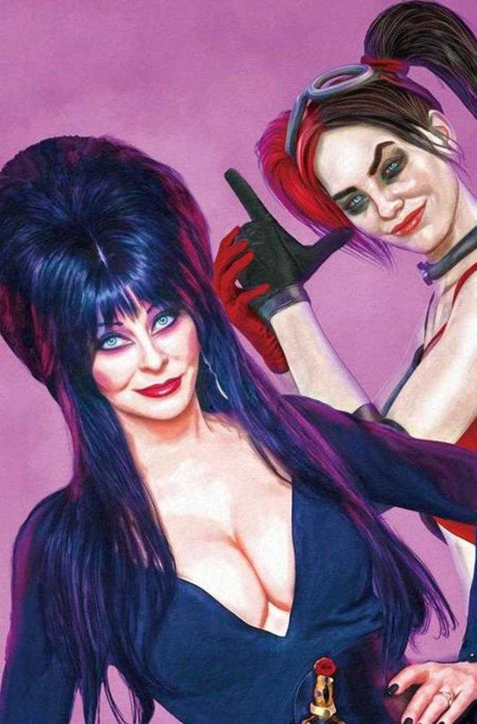 Harley Quinn X Elvira (2025) #1 Cover ZA Mark Spears Pink Virgin FOC Bonus 1:15 Variant