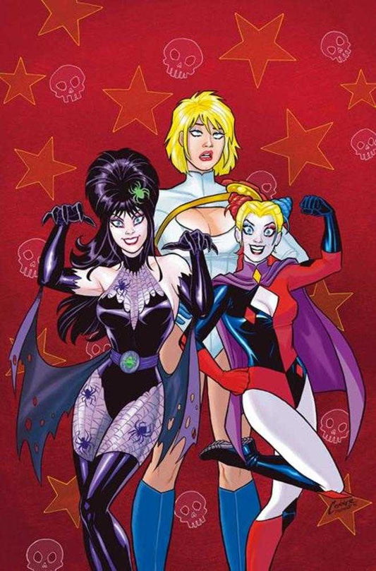 Harley Quinn X Elvira #3 Cover E Amanda Conner Red Metal Full Art Variant