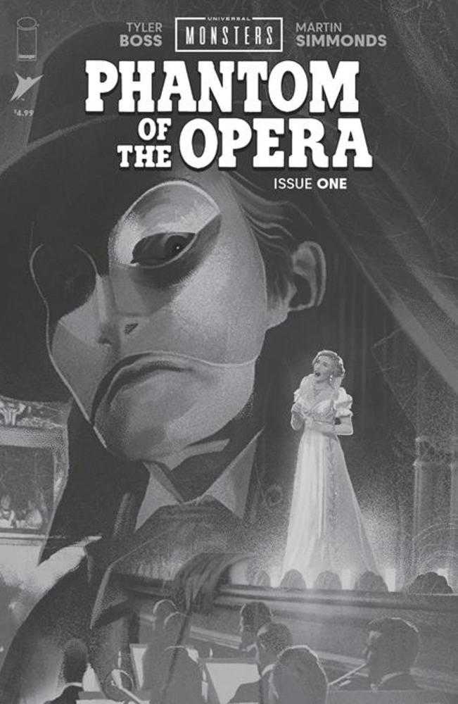 Universal Monsters Phantom Of The Opera #1 (Of 4) Cover D Joshua Middleton B&W Classic Horror 1:25 Variant