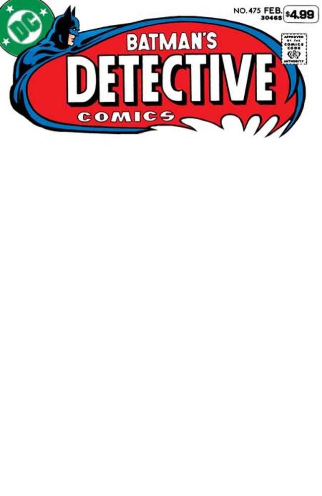 Detective Comics #475 Facsimile Edition Cover B Blank Card Stock Variant (2026 Edition)