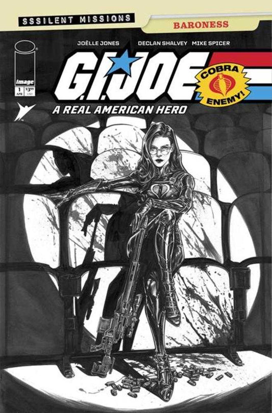 G.I. Joe: A Real American Hero - Sssilent Missions Baroness (2026) One-Shot Cover C Joelle Jones Black & White 1:10 Variant