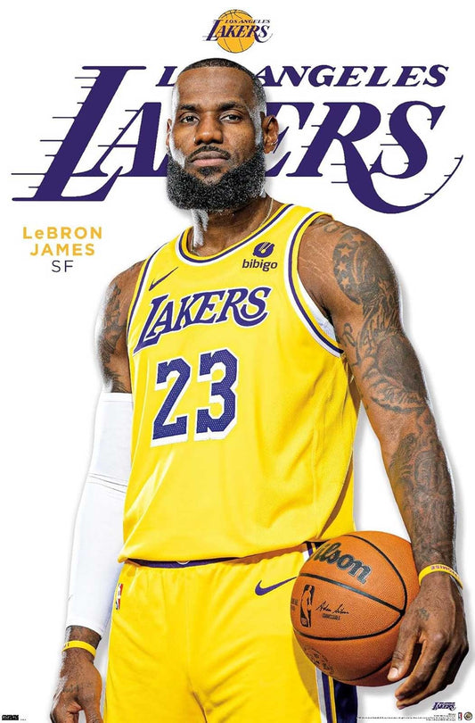 Lebron James Sports Poster - 23' X 34': Shrinkwrapped on Cardboard
