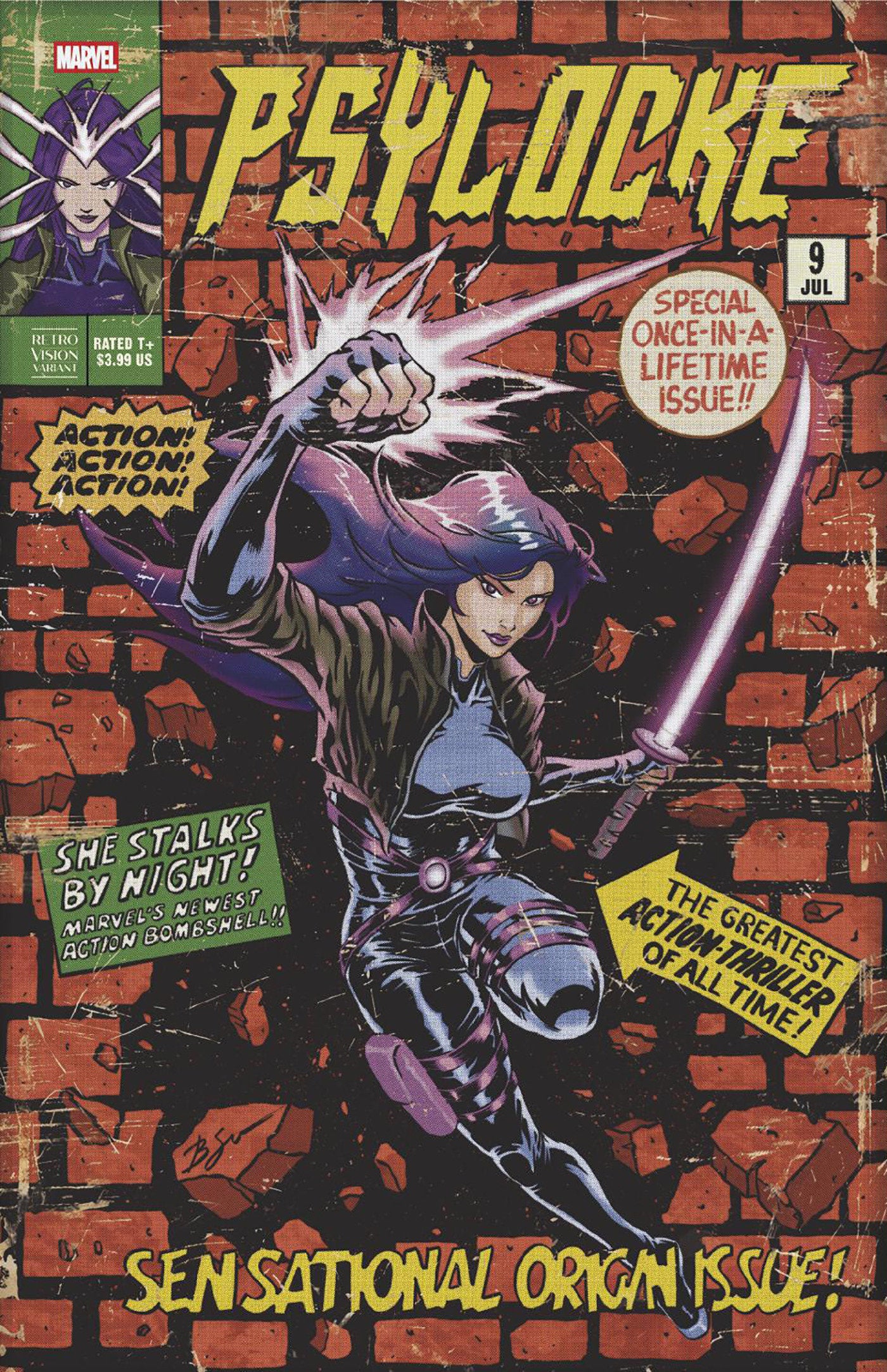 Psylocke (2024) #9 Benjamin Su Retrovision Variant