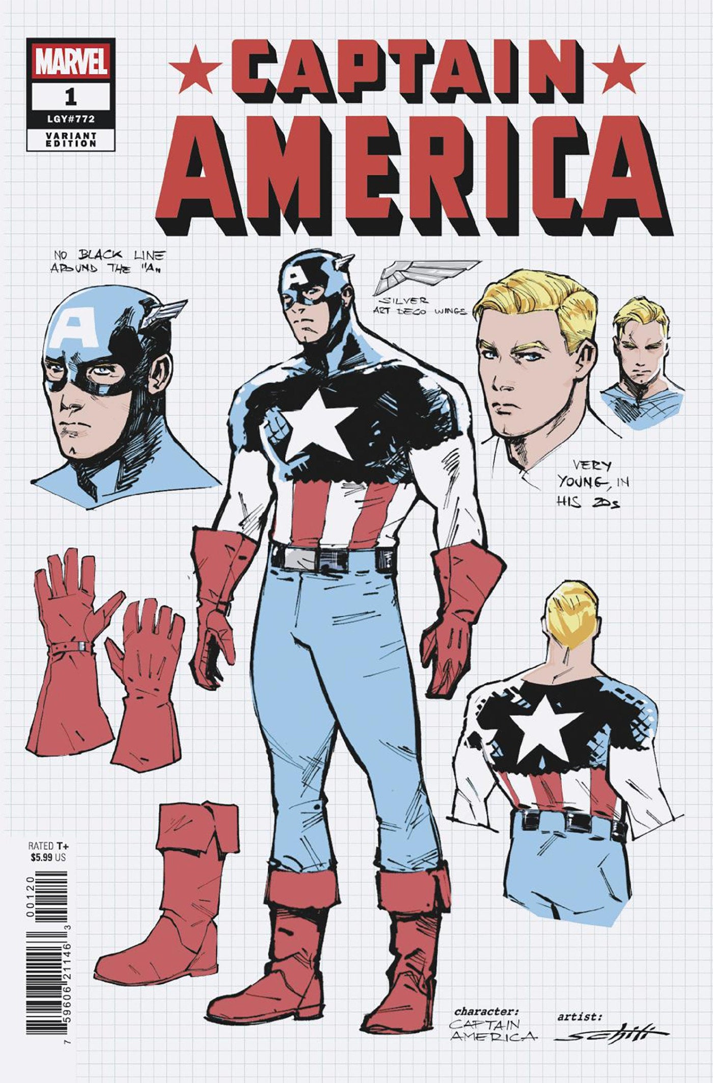 Captain America (2025) #1 Valerio Schiti Design 1:10 Variant