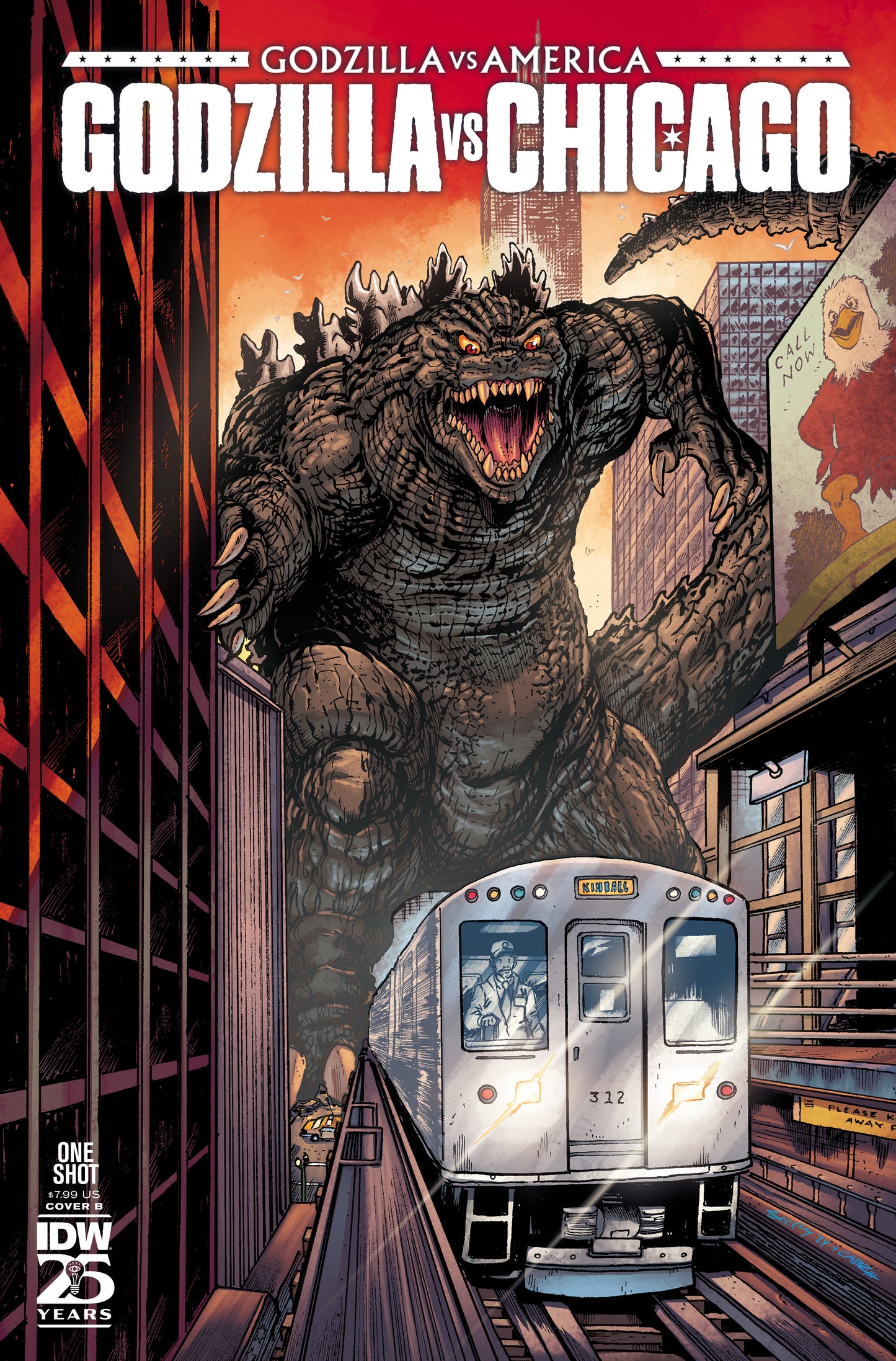 Godzilla vs America: Chicago (2025) Cover B Seeley