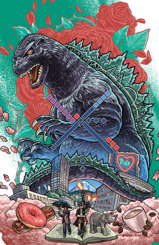 Godzilla vs. America: Portland 1:25 Variant (Dewey Full Art)