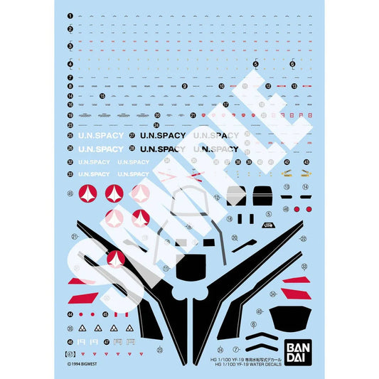 Macross Plus Yf 19 Hg 1/100 Water Decals